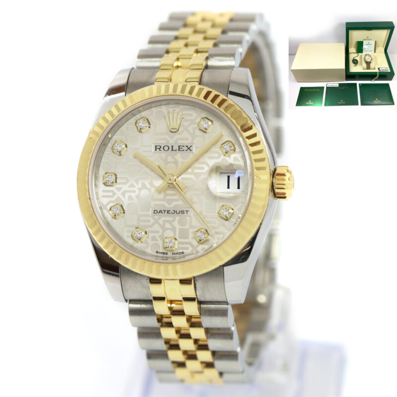 2018 Ladies Rolex 178273 31MM Silver Anniversary Diamond Dial 18K Two-Tone B/p
