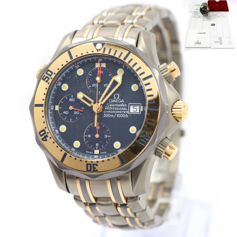 Omega Seamaster 2296.80 40MM Blue Dial 18K Rg Titanium Booklets