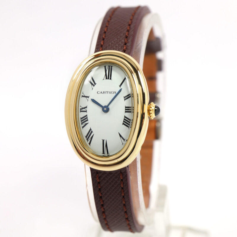 Cartier Baignoire 78094 22MM White Paris Dial 18K Yellow Gold