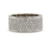 4CT Natural Diamond Pave Thick Statement 14K White Gold Men’s Band Ring