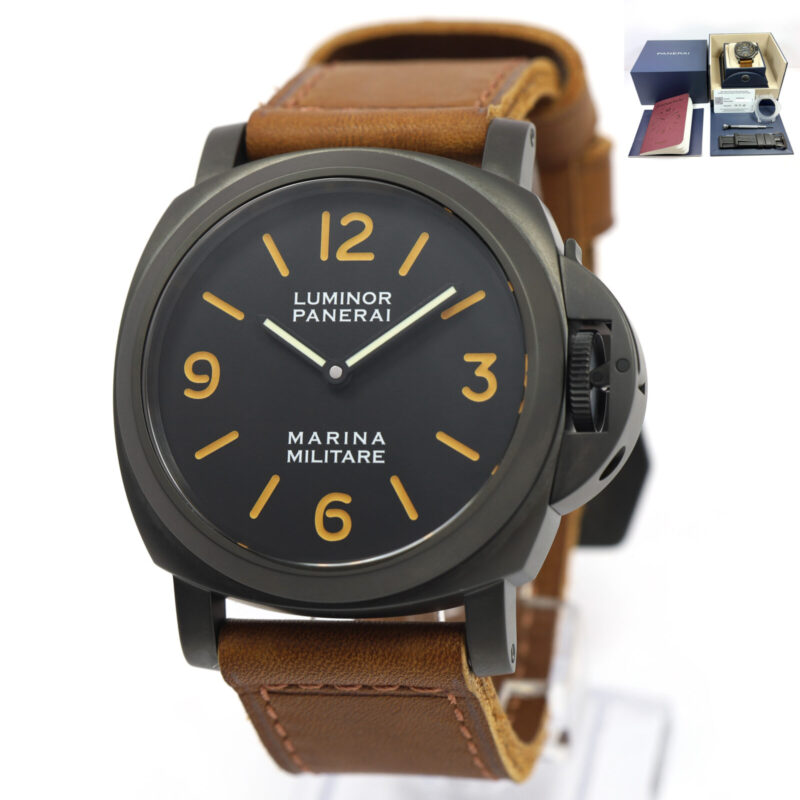 2025 Panerai Luminor Marina Militare PAM05218 44MM Black Steel Dlc Box Papers
