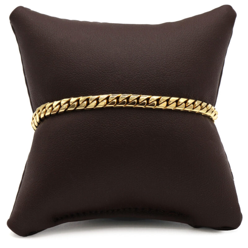 Cuban Link Chain Solid 18K Yellow Gold Men’s Unisex Bracelet 7” 13.2G