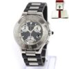 Cartier Must 21 Chronoscaph Quartz 2424 W10125U2 38MM Black Dial Box Papers