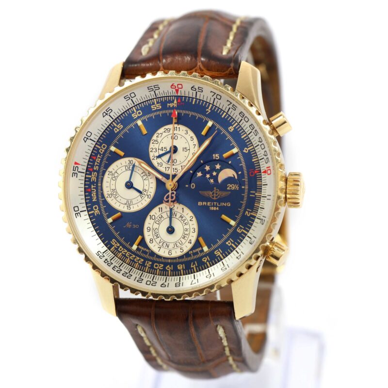 Breitling Navitimer Heritage Chronograph 1461 H19022 42MM Blue Dial 18K Rose Gold