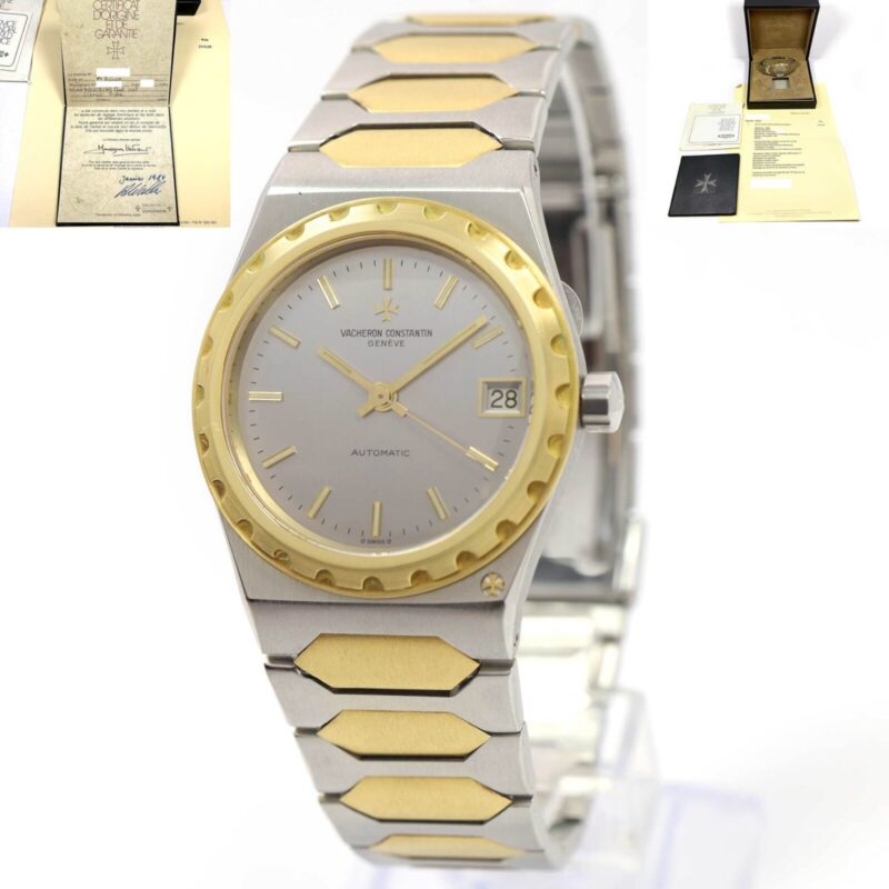 1984 Vacheron Constantin 222 46003 34MM 18K Yg Two-Tone Box Papers Service Paper