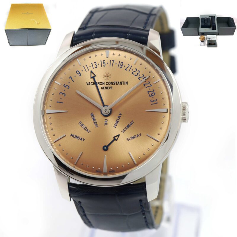 Vacheron Constantin Retrograde Day Date 4000U 42.5MM Platinum Salmon Box Papers