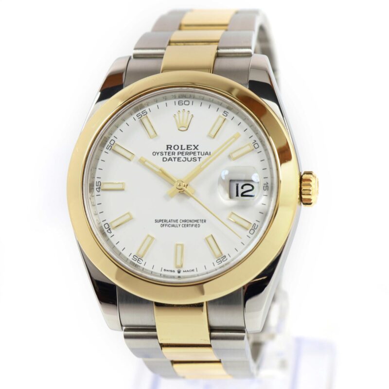 Rolex Datejust 126303 41MM White Dial 18K Yellow Gold Two-Tone Smooth Oyster