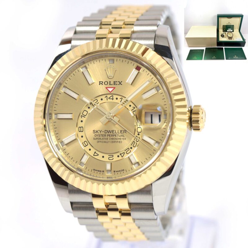 2024 Rolex Sky-Dweller 336933 42MM Champagne 18K Yg Two-Tone Box Papers
