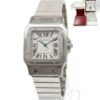 Cartier Santos Galbée XL automatic watch with silver bracelet and box.