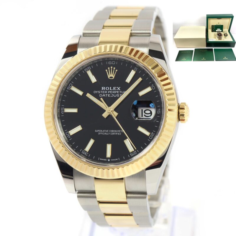 2022 Rolex Datejust 126333 41MM Black Dial 18K Yg Two-Tone Box Papers