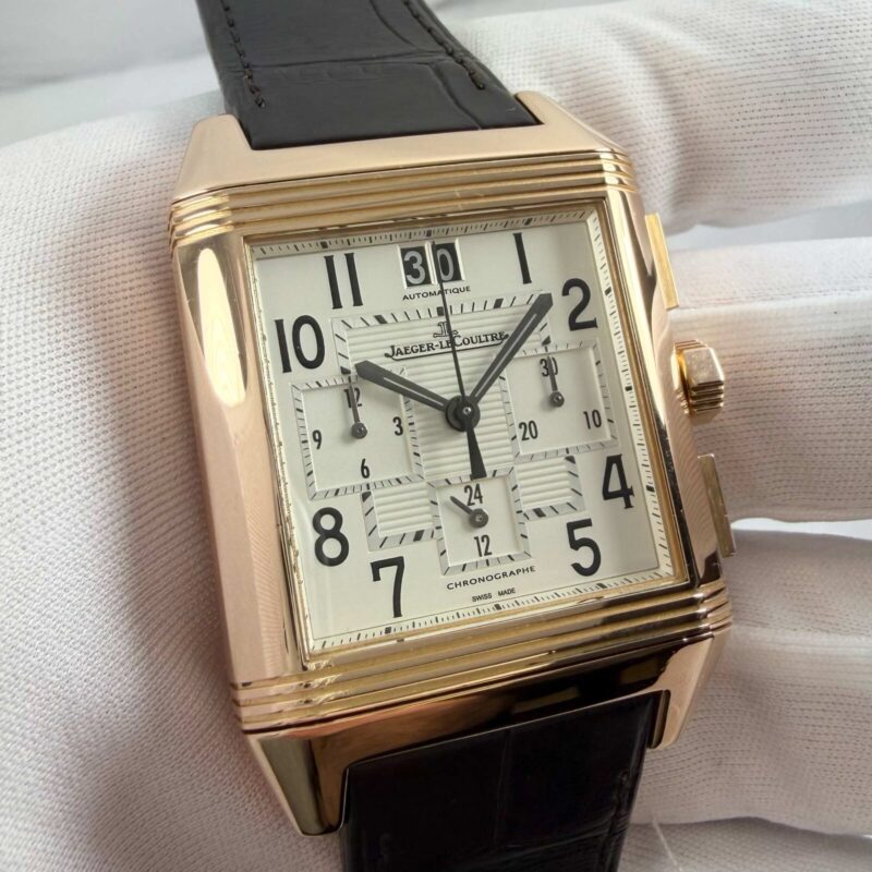 Jaeger-Lecoultre Reverso Squadra Chronograph 230.2.45 35MM Silver 18K Rose Gold