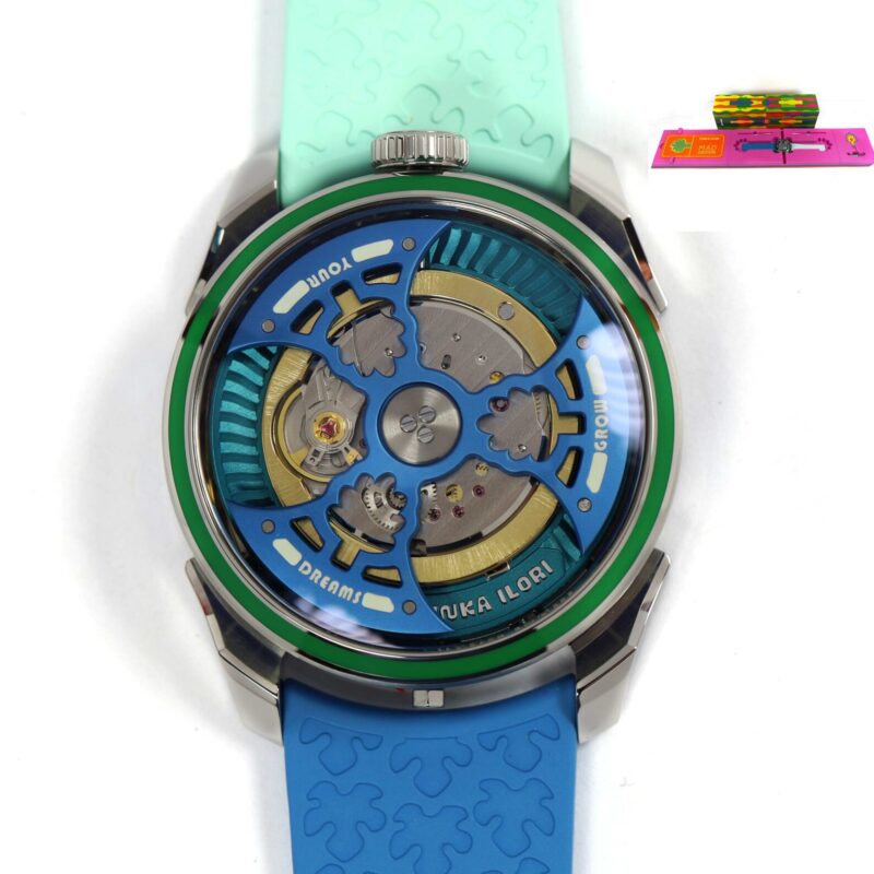 Mb&f M.A.D.1S Yinka Ilori Grow Your Dreams Edition 42MM Blue Steel Box Papers