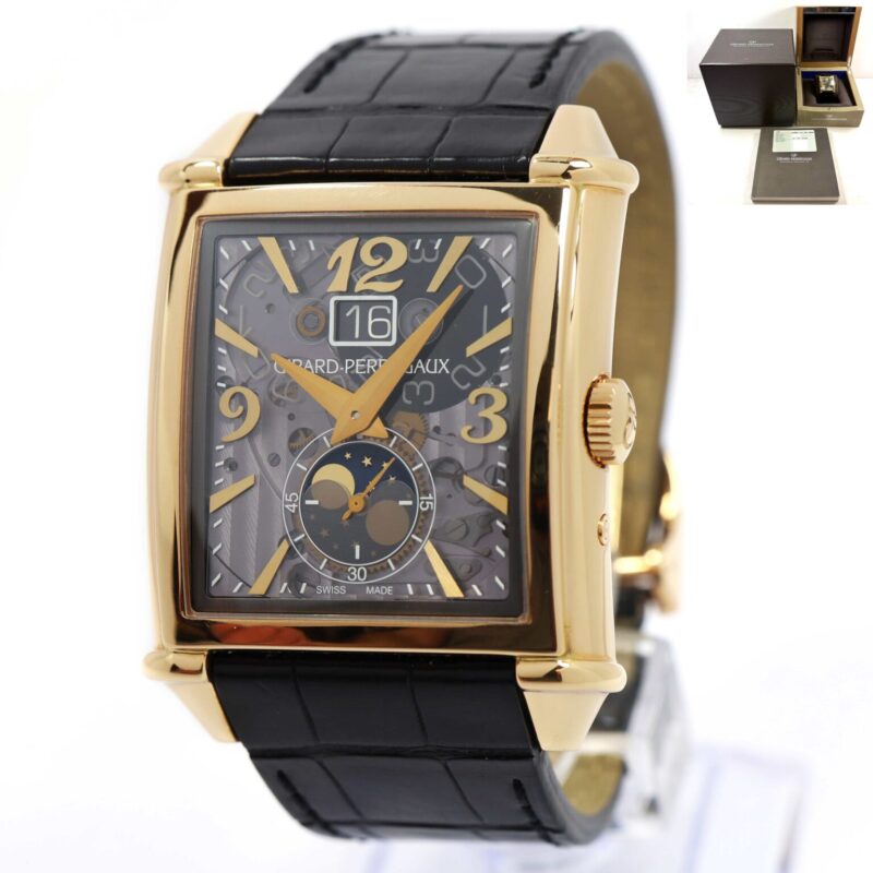 2014 Girard Perregaux Vintage 1945 Xxl 25882 36MM 18K Rg Skeleton Box Papers