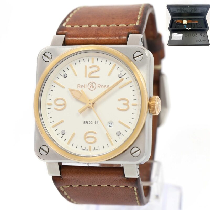 Bell & Ross Aviation Type BR03-90 42MM White 18K Rg Two-Tone Box Papers