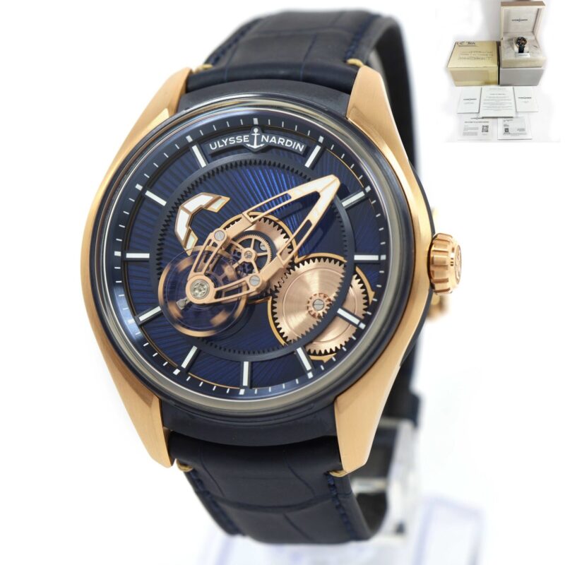 Ulysse Nardin Freak X 2305-270LE 43MM Blue Enamel Rose Gold Box Papers