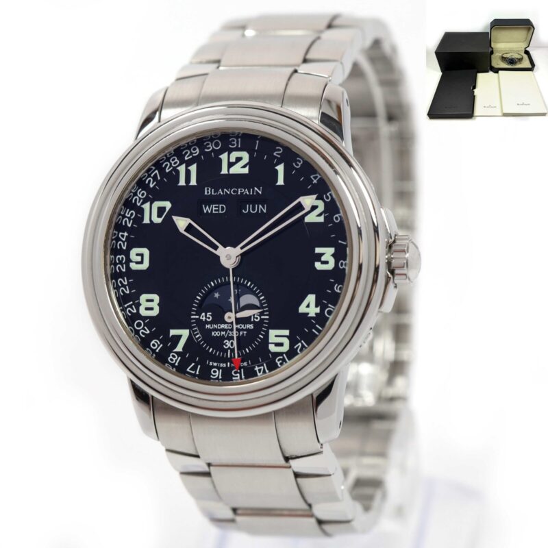 Blancpain Léman Moonphase 2763-1130A-53B 38MM Black Dial Box Papers