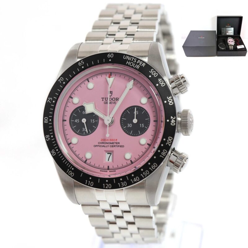 New 2026 Tudor Black Bay Chrono 79360N 41MM Pink Dial Steel Box Papers