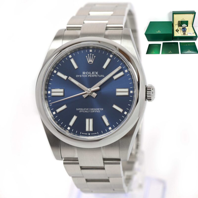 2025 Rolex Oyster Perpetual 124300 41MM Blue Dial Box Papers