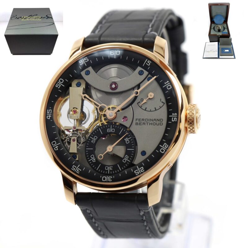 New Ferdinand Berthoud Fb 3SPC.3-2 42MM Skeleton Grey Dial 18K Rg Box Papers