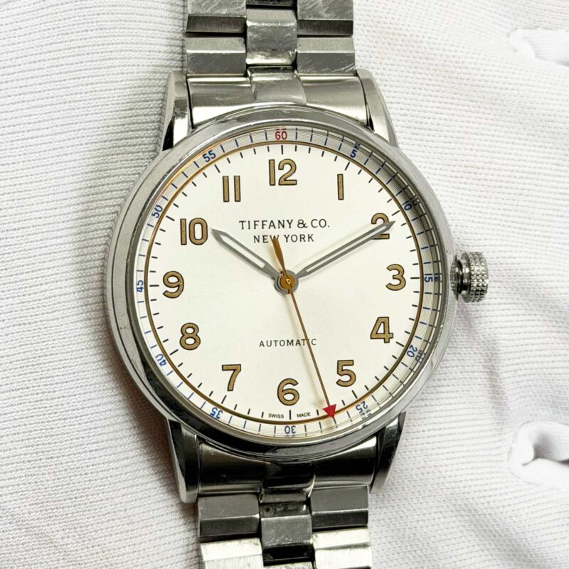 Tiffany CT60 3-Hand 34668329 34MM Silver Dial Stainless Steel Box Papers