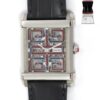 Cartier Tank Chinoise WHTA0015 platinum watch with skeleton dial and box.