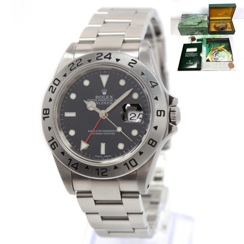 2002 Rolex Explorer II 16570 40MM Black Dial Steel Box Papers K-Serial