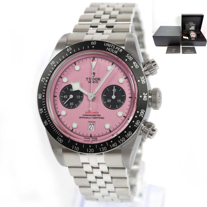 New 2025 Tudor Black Bay Chrono 79360N 41MM Pink Dial Steel Box Papers