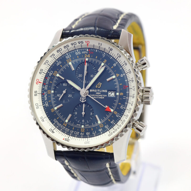 Breitling Navitimer World A24322 46MM Blue Dial Stainless Steel