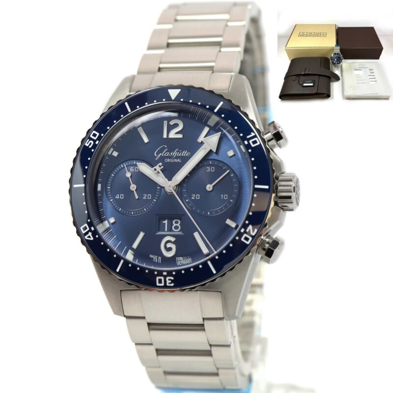 New 2025 Glashütte Original Seaq Chronograph 43MM Blue Dial Box Papers