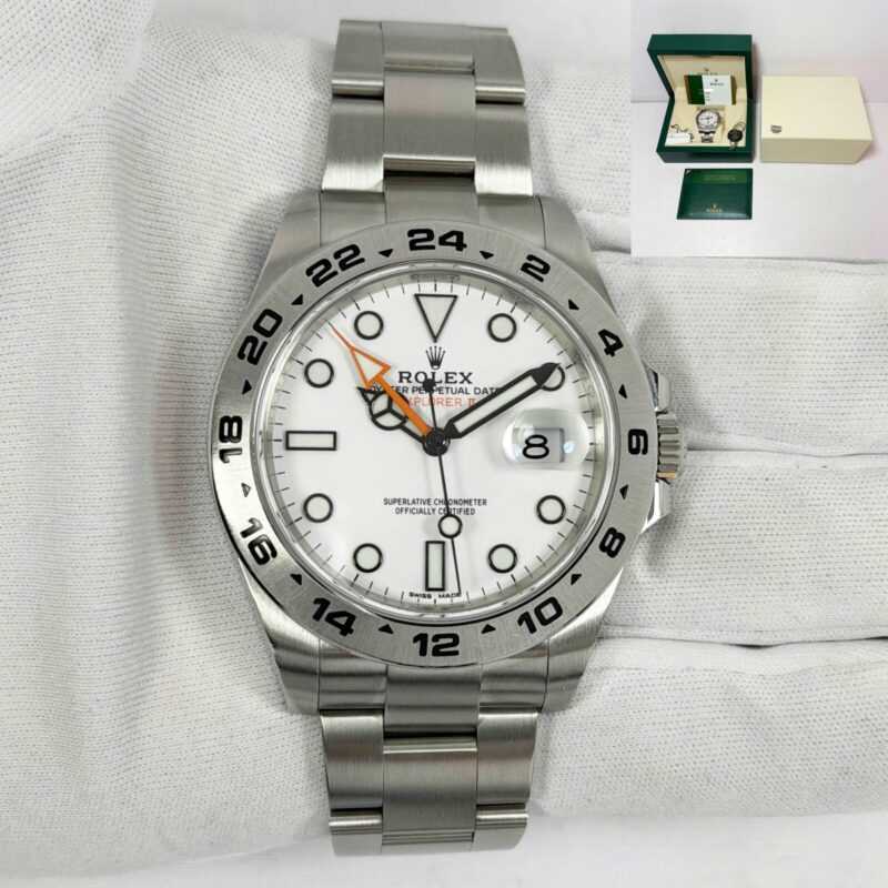 2018 Rolex Explorer II 216570 42MM Polar White Dial Box Papers