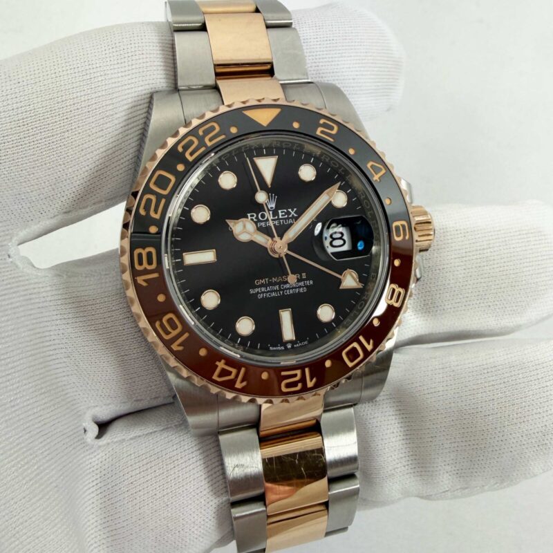 Rolex GMT-Master II Rootbeer 126711CHNR 40MM 18K Rg Two-Tone Black Dial