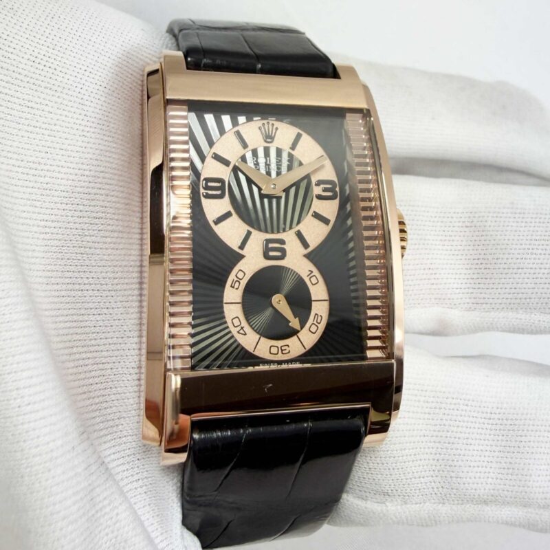 2007 Rolex Cellini Prince 5442 28MM Black Dial 18K Rose Gold Box Papers