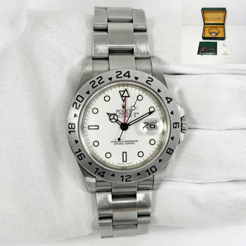 2006 Rolex Explorer II 16570 40MM White Dial Steel Box Papers F-Serial
