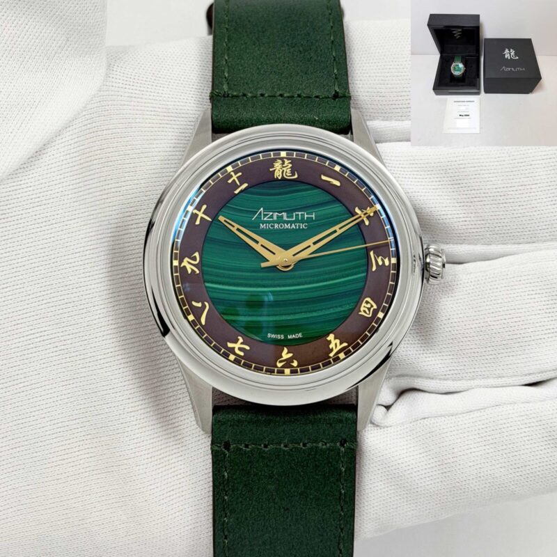 New 2024 Azimuth Wood Dragon 41MM Green Dial Stainless Steel Box Papers