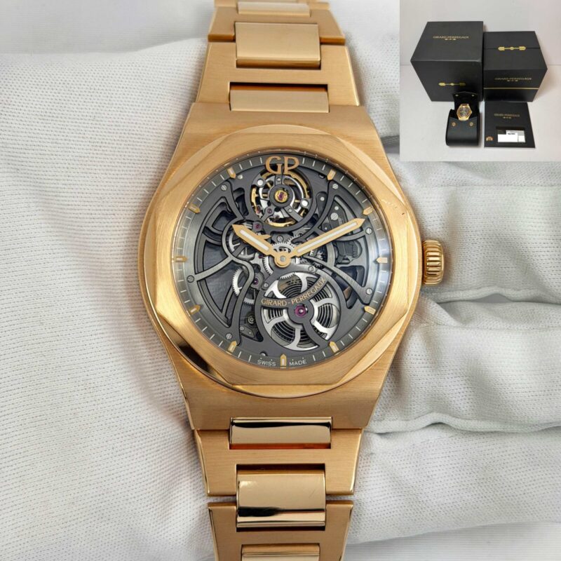 2022 Girard Perregaux Laureato 81015-52-002-52A 42MM Skeleton Rose Gold Box Paper