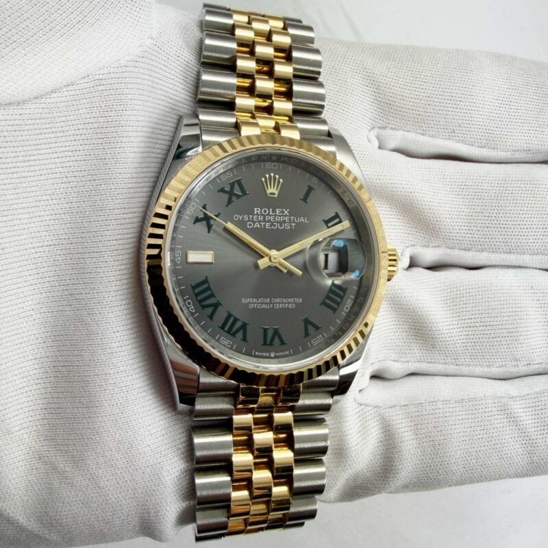 2025 Rolex Datejust Wimbledon 126233 36MM Grey Dial 18K Yg Two-Tone Box Papers