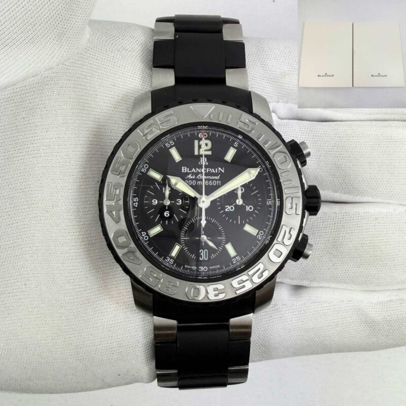 2001 Blancpain Air Command 2285F-6530-66 40MM Black Dial Stainless Steel Papers