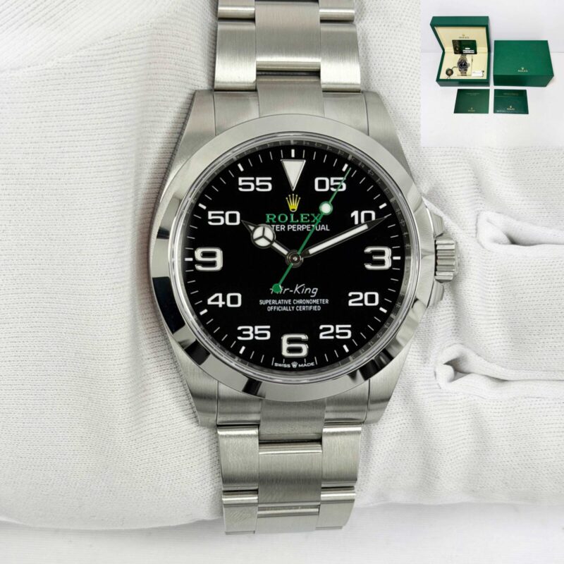 New 2026 Rolex Air King 126900 40MM Black Dial Stainless Steel Box Papers