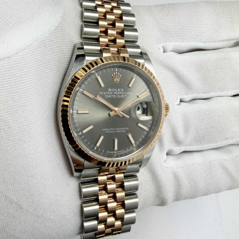 2021 Rolex Datejust 126231 36MM Rhodium Dial 18K Rg Two-Tone Box Papers