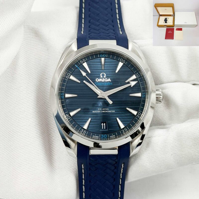 Omega Seamaster Aqua Terra 220.12.41.21.03.001 41MM Blue Stainless Steel Box Papers