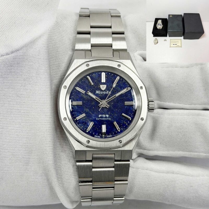 2024 Nivada Grenchen F77 Lapis Lazuli 68017A77 37MM Blue Steel Box Papers