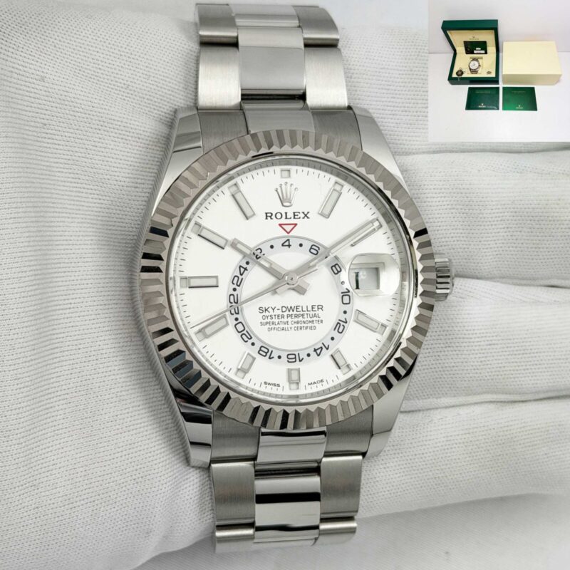 2021 Rolex Sky-Dweller 326934 42MM White Dial Steel Box Papers