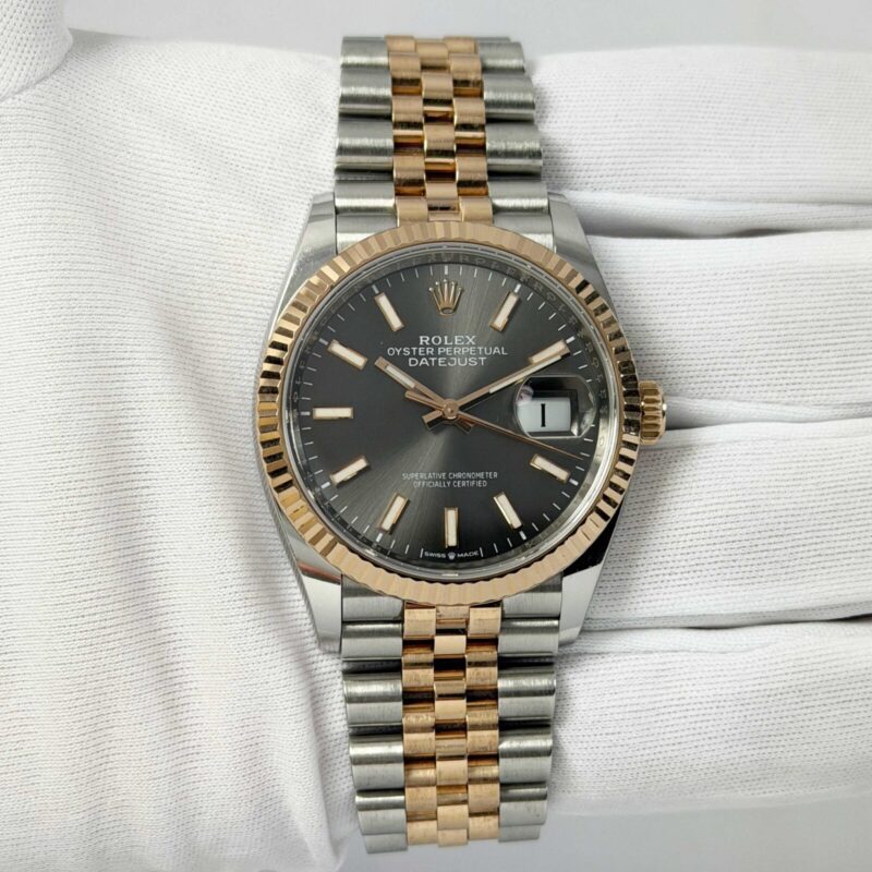 2021 Rolex Datejust 126231 36MM Rhodium Dial 18K Rg Two-Tone Box Papers