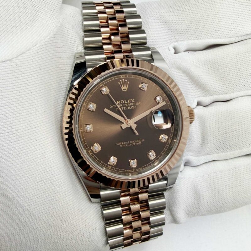 New 2026 Rolex Datejust 126331 41MM Chocolate Diamond Dial Rg Two-Tone Box Papers