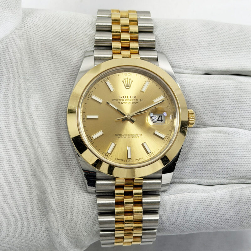 Rolex Datejust 126303 41MM Champagne 18K Two-Tone Yg Smooth Jubilee