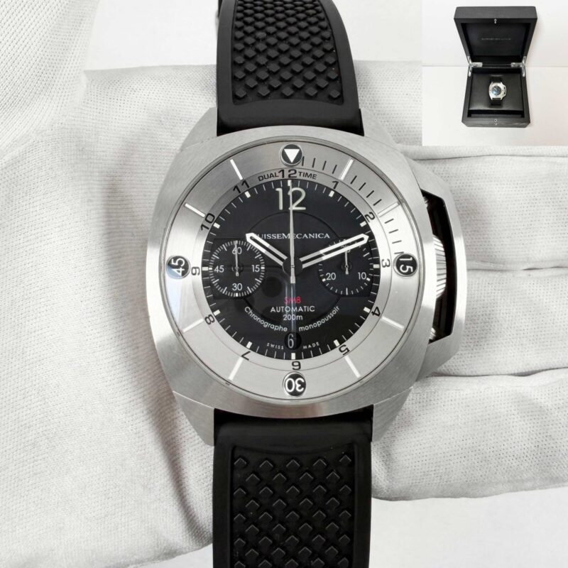 Suissemecanica SM8 Chronograph 43MM Black Dial Steel Box