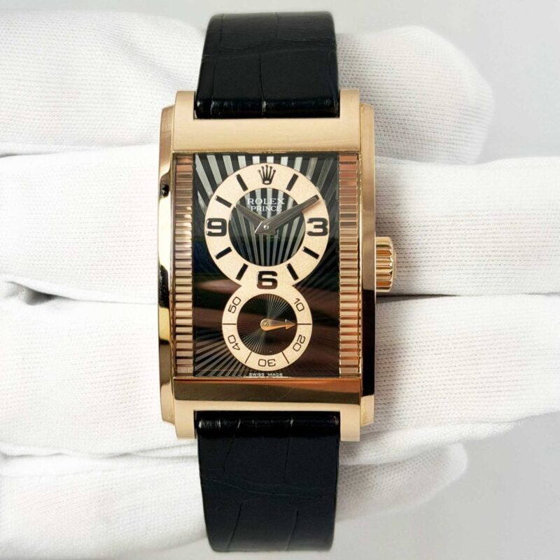 2007 Rolex Cellini Prince 5442 28MM Black Dial 18K Rose Gold Box Papers