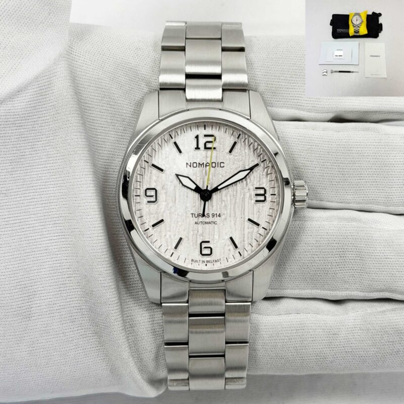 2023 Nomadic Expedition Turas 914 39MM White Stainless Steel Box Papers