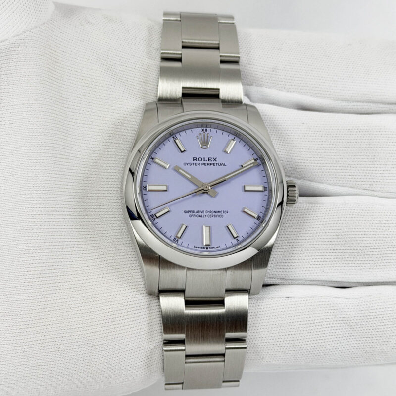 Rolex Oyster Perpetual 124200 34MM Lavender Dial Steel Box Papers