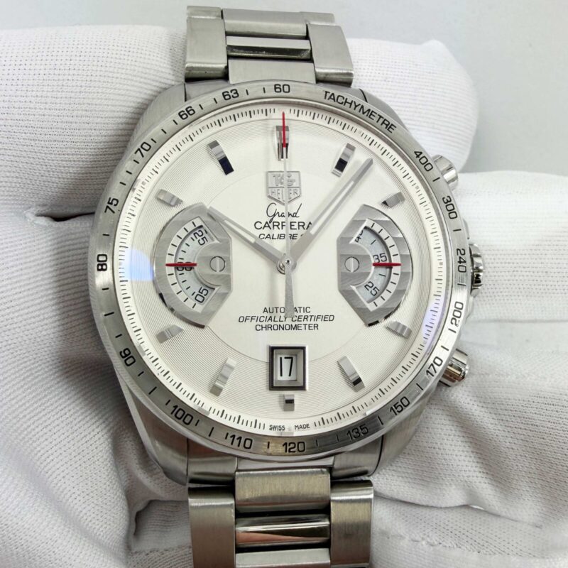 Tag Heuer Grand Carrera Chronograph CAV511B 43MM Silver Dial Stainless Steel